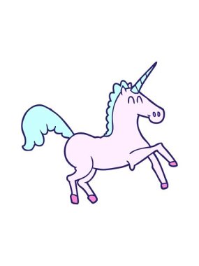 Tek boynuzlu at karikatürünün basınçlı animasyonu