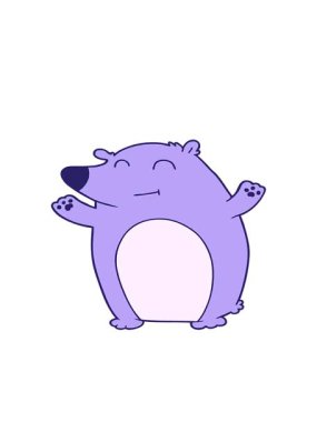 Mutlu bir kutup ayısı çizgi filminin hareketli animasyonu