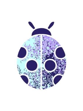 Titrek hareket animasyonu. Bir bayan böceğinin retro illüstrasyon tarzı karikatürü.