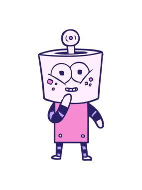 Mutlu çizgi film robot kıkırdamalarının ışık efektleri