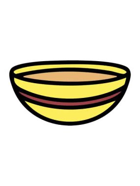 Titrek hareketli Japon miso çorbası kasesi animasyonu.