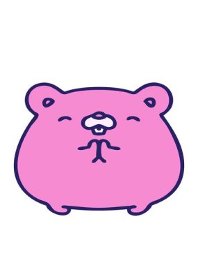 sevimli bir hamsterin çizgi filminin hareketli animasyonu