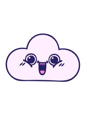 Bir bulutun gölgeli karikatürünün titreşimli hareketi