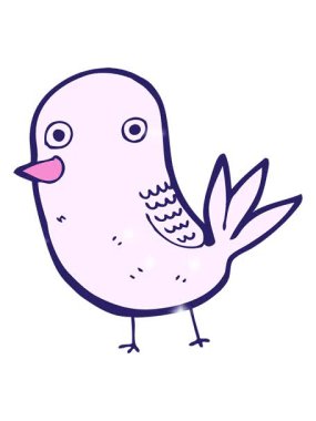 Komik kuşun çizgi filminin ışıltı etkisi