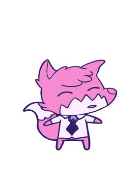 Çizgi film tilkisinin hareketli animasyonu