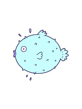 Dikkat çekici kirpi balığı animasyonu