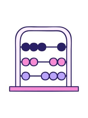 Bir matematik abaküsünün sevimli çizgi filminin canlandırmasını renklendir