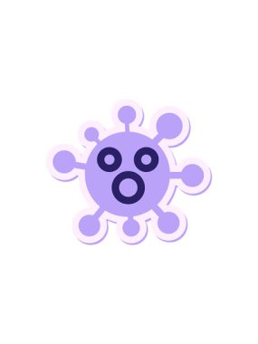 Şok olmuş virüs etiketinin yıldız patlaması etkisi animasyonu