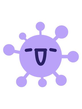 Çok mutlu bir virüsün titreyen hareketli animasyonu