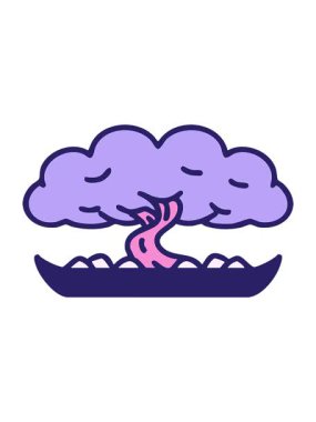 Sığ bir saksıda bonsai ağacının hareketlerini salla ve durdur