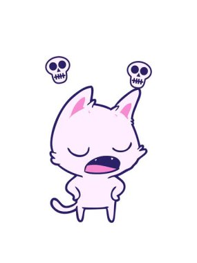 Konuşan çizgi film kedisinin kafatası animasyonu