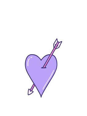 Bir okun ve kalbin ikonik dövme şeklindeki hareketli animasyonu