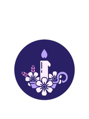 Bir mum tutucunun dövme stili görüntüsünün zıplama hareketi animasyonu