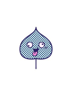 bir yaprağın karikatürünün radyoaktif parlayan animasyonu