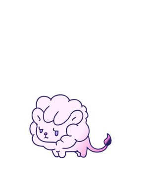 Kawaii şirin aslan yavrusu çizgi film illüstrasyonunun yükselişi ve yüzen animasyonu