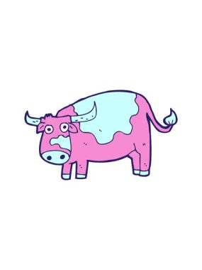 Karikatür inek çiziminin hareketli animasyonu