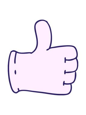 Karikatür eldiveninin basınçlı canlandırması başparmak işareti veriyor