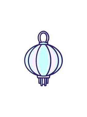 Asılan bir fenerin radyoaktif parlayan animasyonu geleneksel Japon parlaması