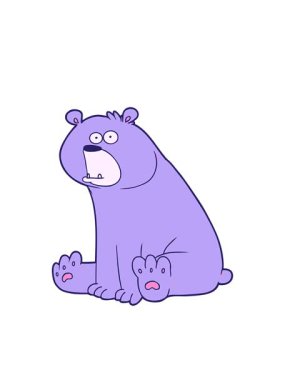 Yanıp sönen radyal çizgiler komik çizgi film ayısının animasyonu