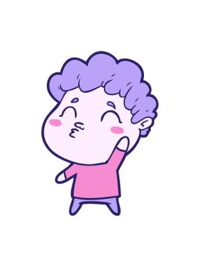 Parlak ışık efekti çizgi film adamı somurtması