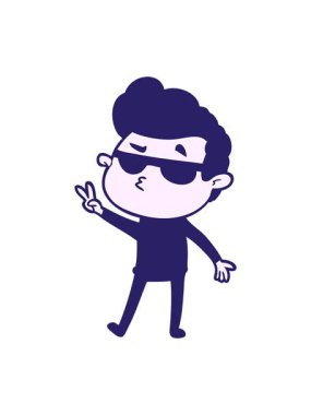 Havalı adam çizgi filminin titreşimli hareket animasyonu