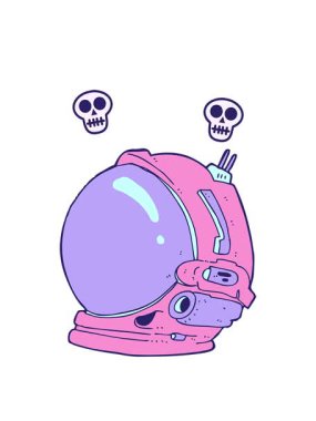 Astronot miğferinin kafatası animasyonu