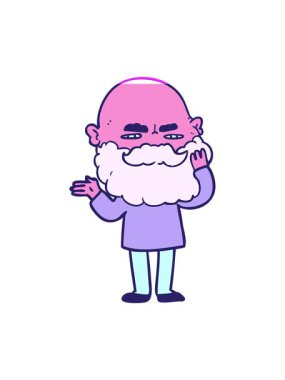 Çizgi filmdeki suratını asan sakallı adamın animasyonunu aç.