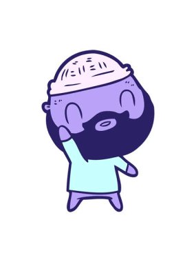 Sakallı adamın çizimlerini salla ve durdur.