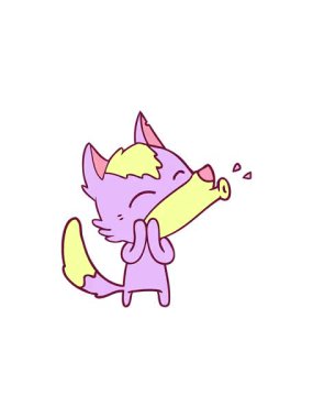 parlak renkli tilki çizgi film karakterinin gösterişli satış animasyonu