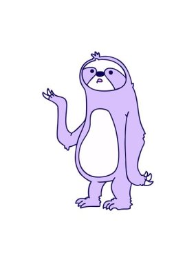 neon ışık efekti el çizimi tuhaf çizgi film tembelliğinin animasyonu