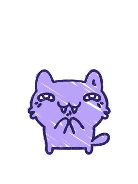 Kedi tebeşiri çiziminin zıplama hareketi animasyonu