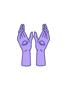 Geleneksel mistik eller tarzında dövmenin radyoaktif parlayan animasyonu