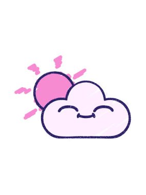 eğlenceli bulut tebeşiri çiziminin basınçlı animasyonu