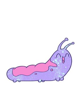 Komik tırtıl çizgi filminin hareketli animasyonu