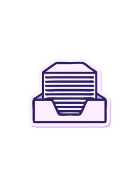 Şirin bir ofis kağıdı yığını çıkartmasının gösterişli satış animasyonu