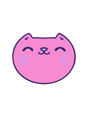 Mutlu bir kedi suratının çizgi filminin dönen hareketi