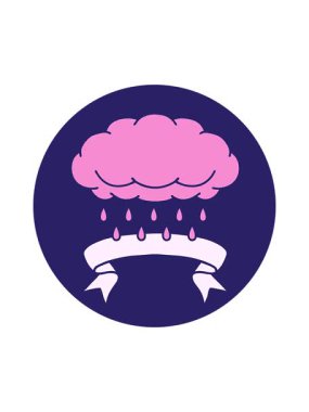 Dikkat çekici dövme biçimi simgesi yağmur sancağıyla birlikte