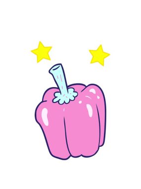 dönen yıldızlar çizgi film taze organik biberin animasyonu