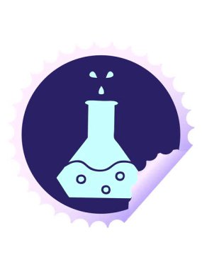 Bir bilim deneyinin dairesel kabuk soyma etiketi karikatürünün titreşimli hareketi