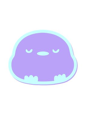 şirin çizgi film bebek kuş çıkartması tasarımının hareketli animasyonu