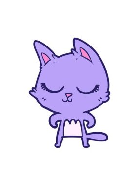 Sakin çizgi film kedisinin hareketli animasyonu