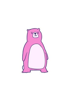 Karikatür kutup ayısının yanıp sönen radyal çizgileri.