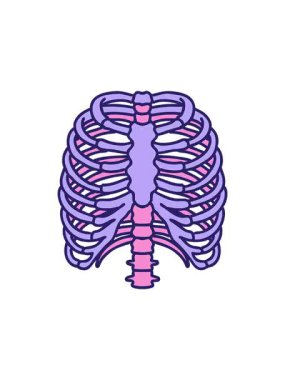 Bir göğüs kafesinin ikonik dövme görüntüsünün radyoaktif parlayan animasyonu