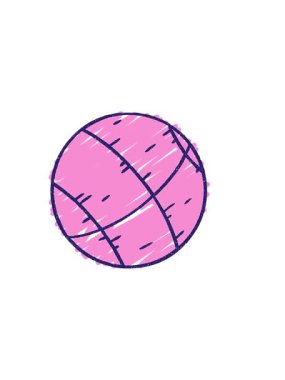 Yatay titreşimli basketbol topu çiziminin animasyonu