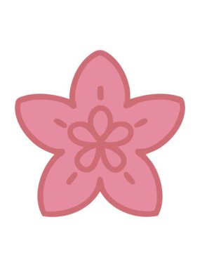 Geleneksel Japon çiçek ikonunun pixelize etkisi