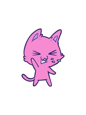 Dikkat çeken çizgi film çizgi filminde kedi tıslıyor.