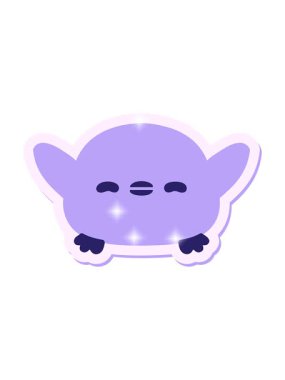 Sevimli yavru kuş çıkartmasının ışıltı efekti