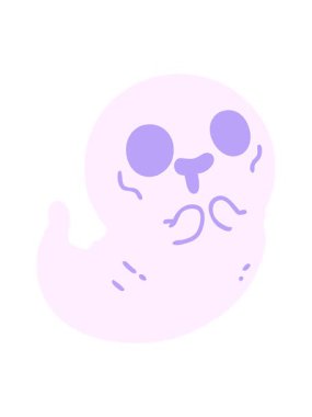 Ürkütücü şirin cadılar bayramı hayaletinin hareketli animasyonu