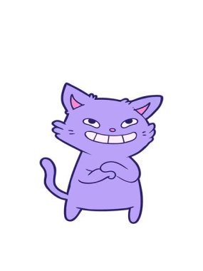 Mutlu çizgi film kedi çiziminin hareketli animasyonu