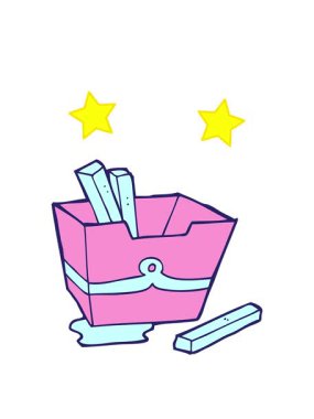 dönen yıldızlar çizgi film patates kızartmasının animasyonu